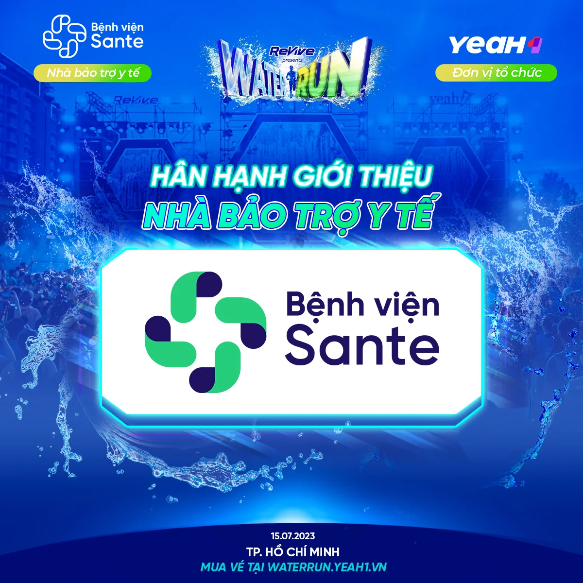BỆNH VIỆN SANTE LÀ NHÀ BẢO TRỢ Y TẾ CHƯƠNG TRÌNH REVIVE WATER RUN 2023 BỆNH VIỆN SANTE LÀ NHÀ BẢO TRỢ Y TẾ CHƯƠNG TRÌNH REVIVE WATER RUN 2023